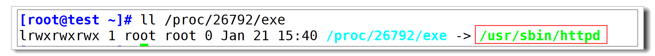 identify the executable file of a process