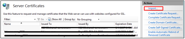 Click Import SSL