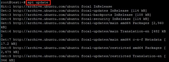 运行 apt update