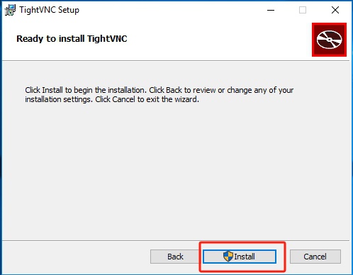 Click Install to begin the installation