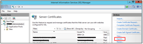 Export Certificate