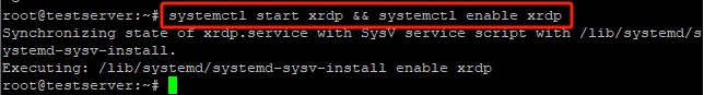 Start and enable the XRDP service