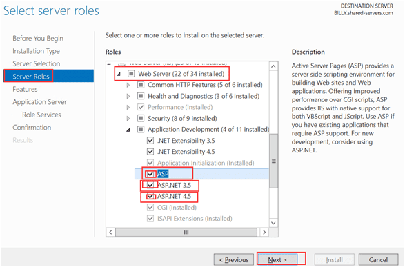 Click “Add roles and features”