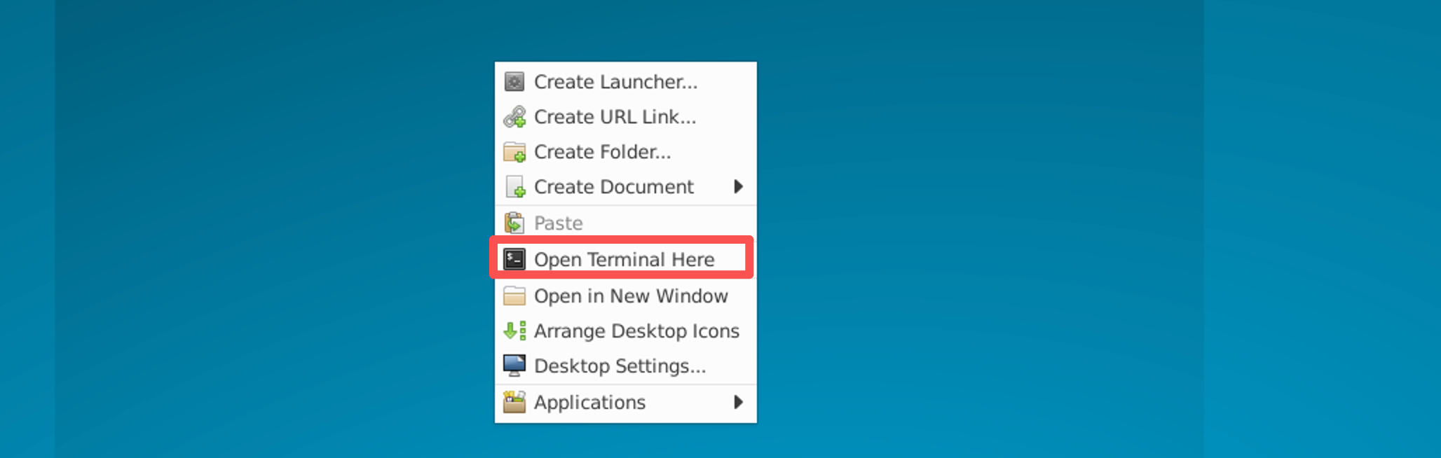 open terminal