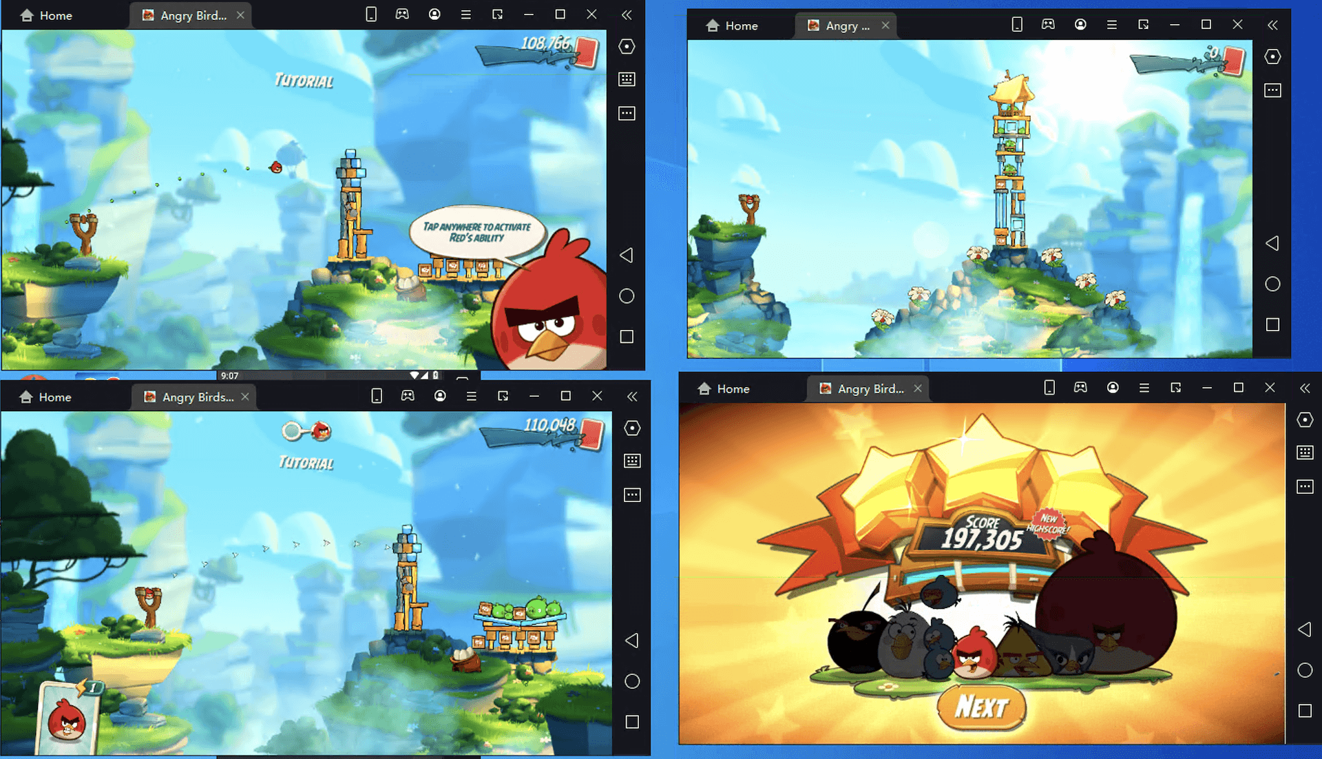 ldplayer running 4 angry birds games