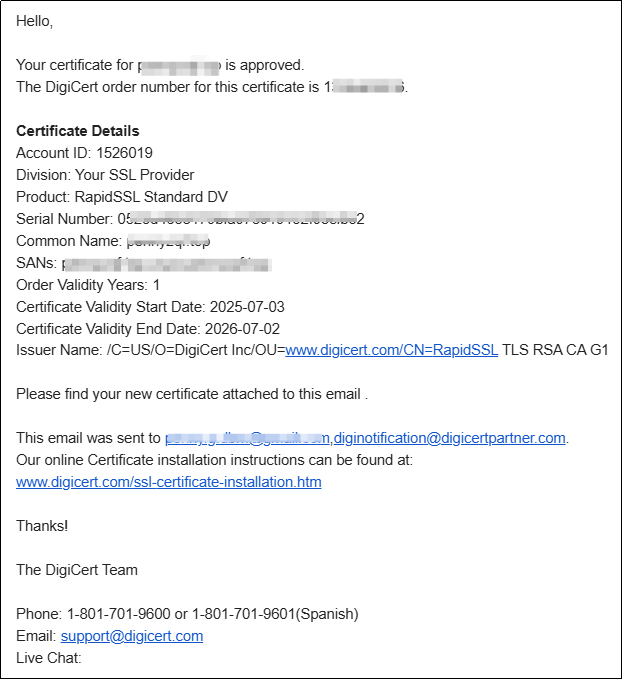SSL Contact email