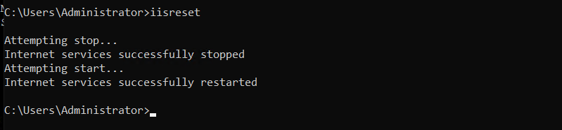 restart IIS