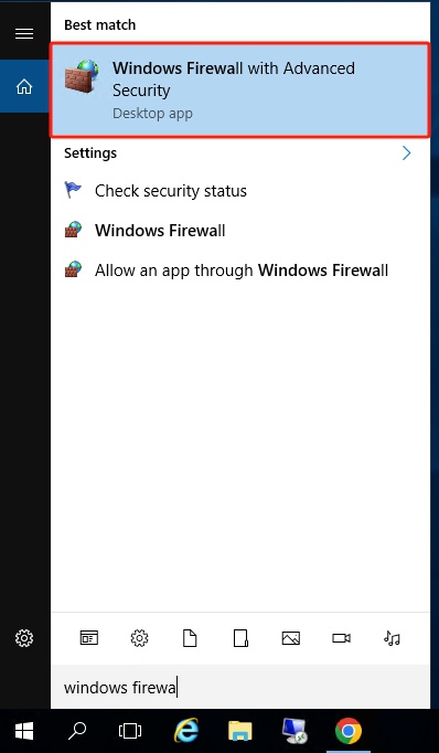 Windows firewall with advanced Security