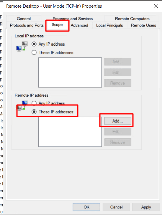restrict RDP to trusted IPs