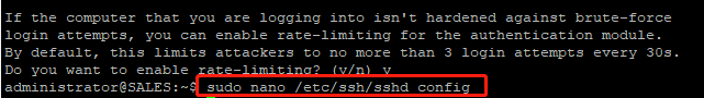 打开 sshd 配置文件