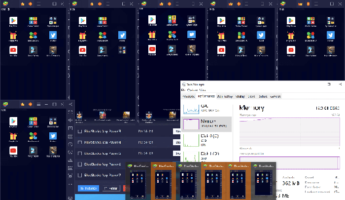 bluestacks ruuning 6 instances