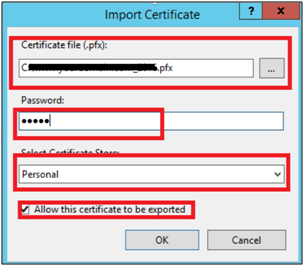 Specify the certificate file