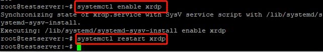 启用并重启 XRDP 服务