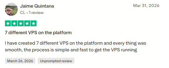 VPSMart Trustpilot review score 4.4 — best USA VPS provider 2026