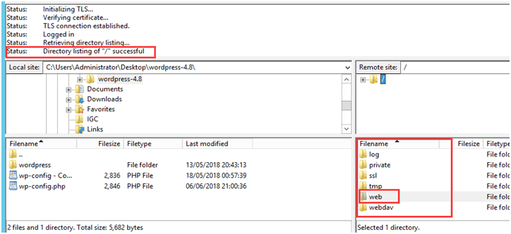 test FTP connection
