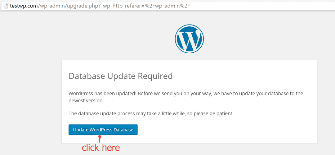 Open your WordPress site and upgrade.