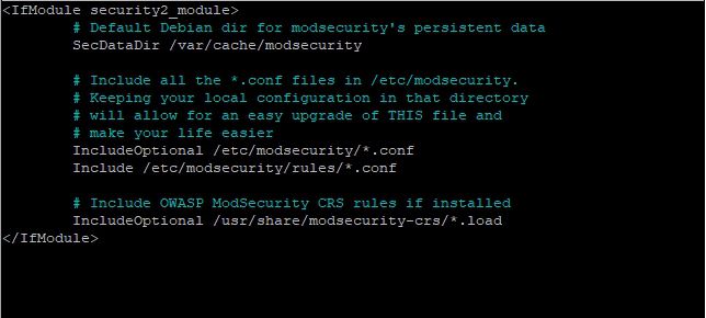编辑你的 Apache security2.conf 文件