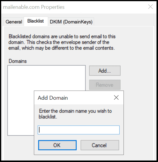 add the domain you want to block