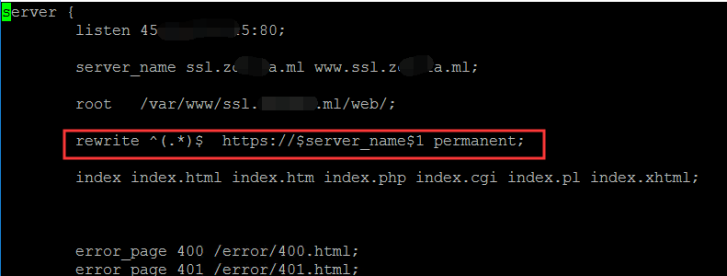 Add Redirection from HTTP to HTTPS