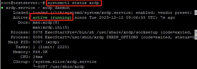确认 XRDP 状态