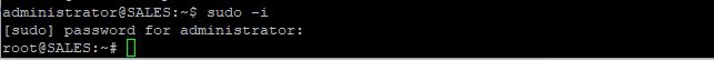 使用 sudo -i 切换到 root 用户