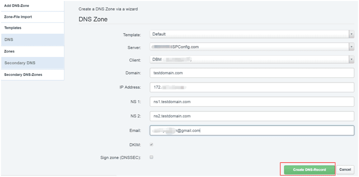 edit DNS records for your domain