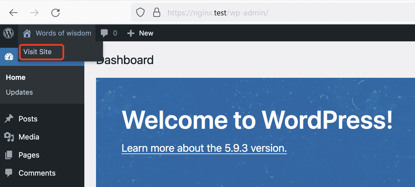 wordpress setup