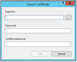 specify export path and password