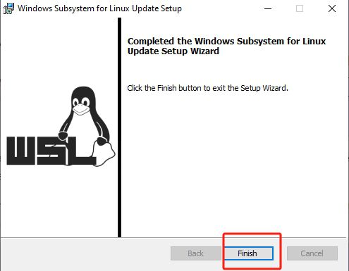 安装 Windows Subsystem for Linux 更新完成