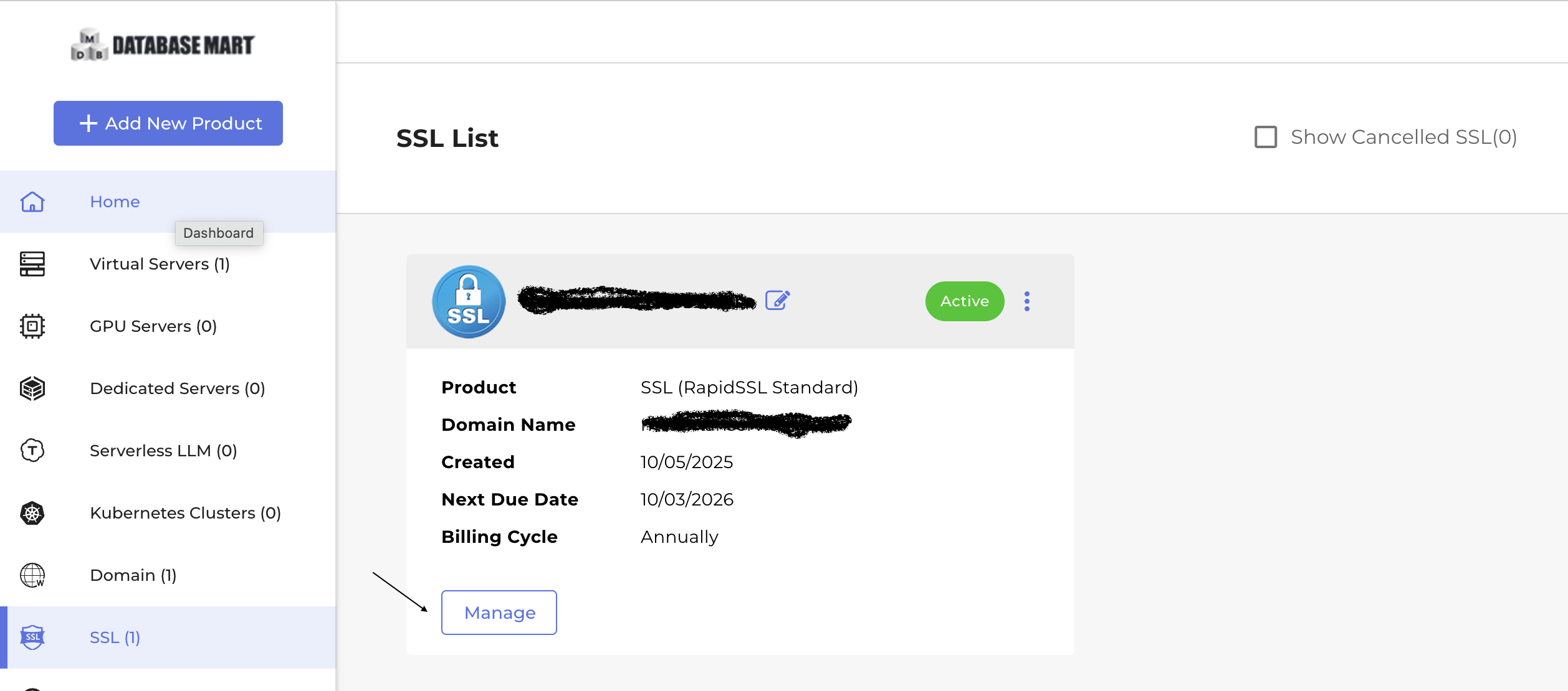 Locate SSL Order