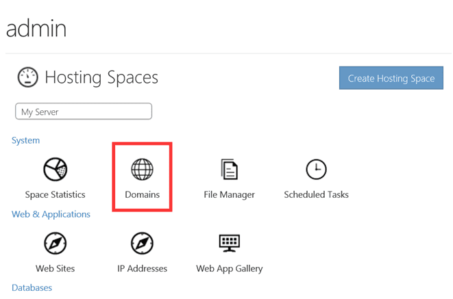 Add the domain name and create website