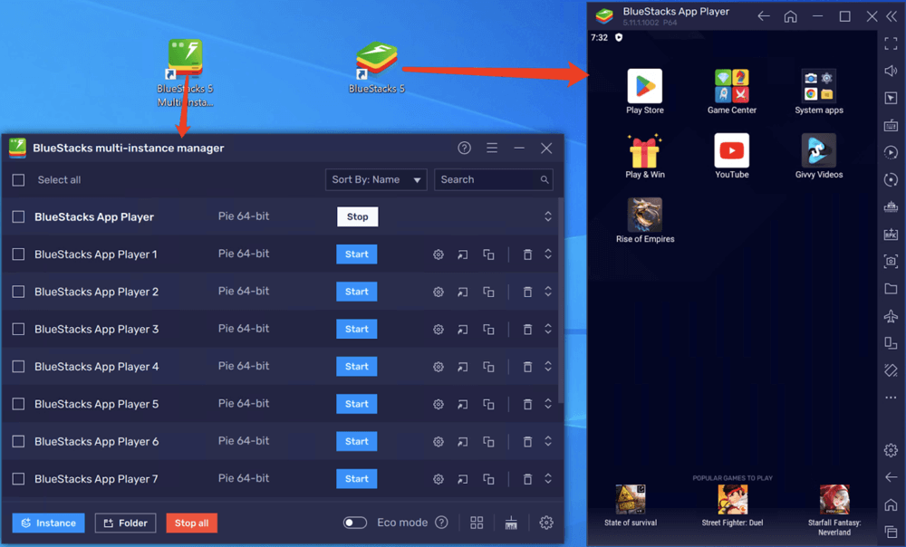 How to create and manage instances using the Multi-instance Manager on  BlueStacks 5 – BlueStacks Support