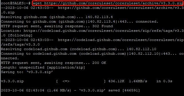下载最新的 ModSecurity 核心规则集(CRS)