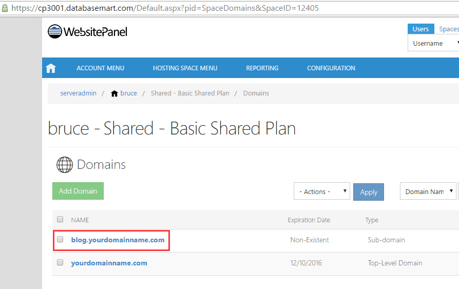 Add Your Domain