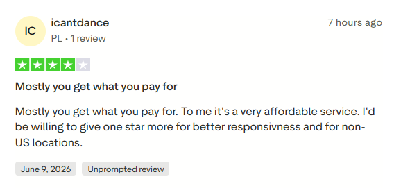 VPSMart user reviews on Trustpilot — USA VPS hosting