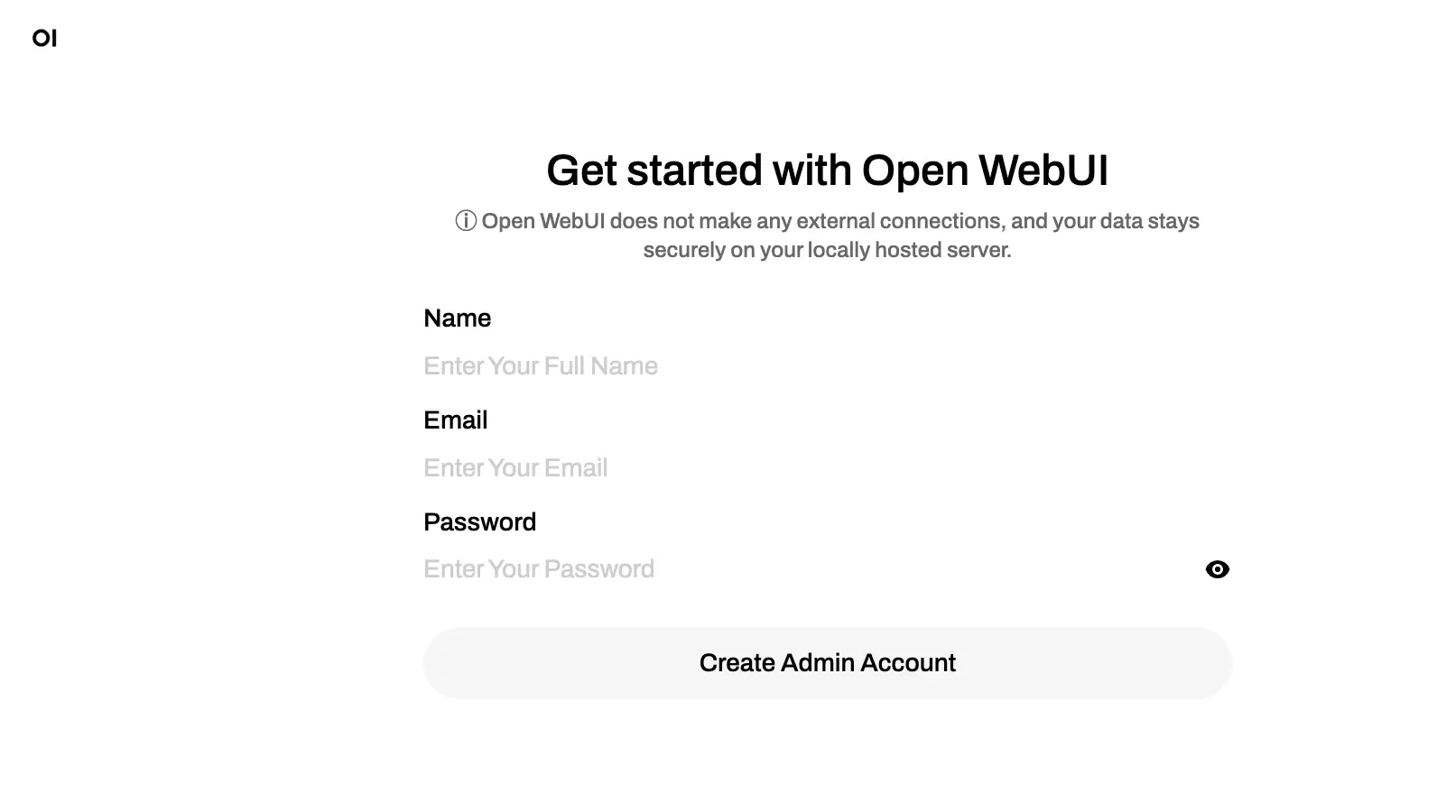 AI Chatbot - create admin account