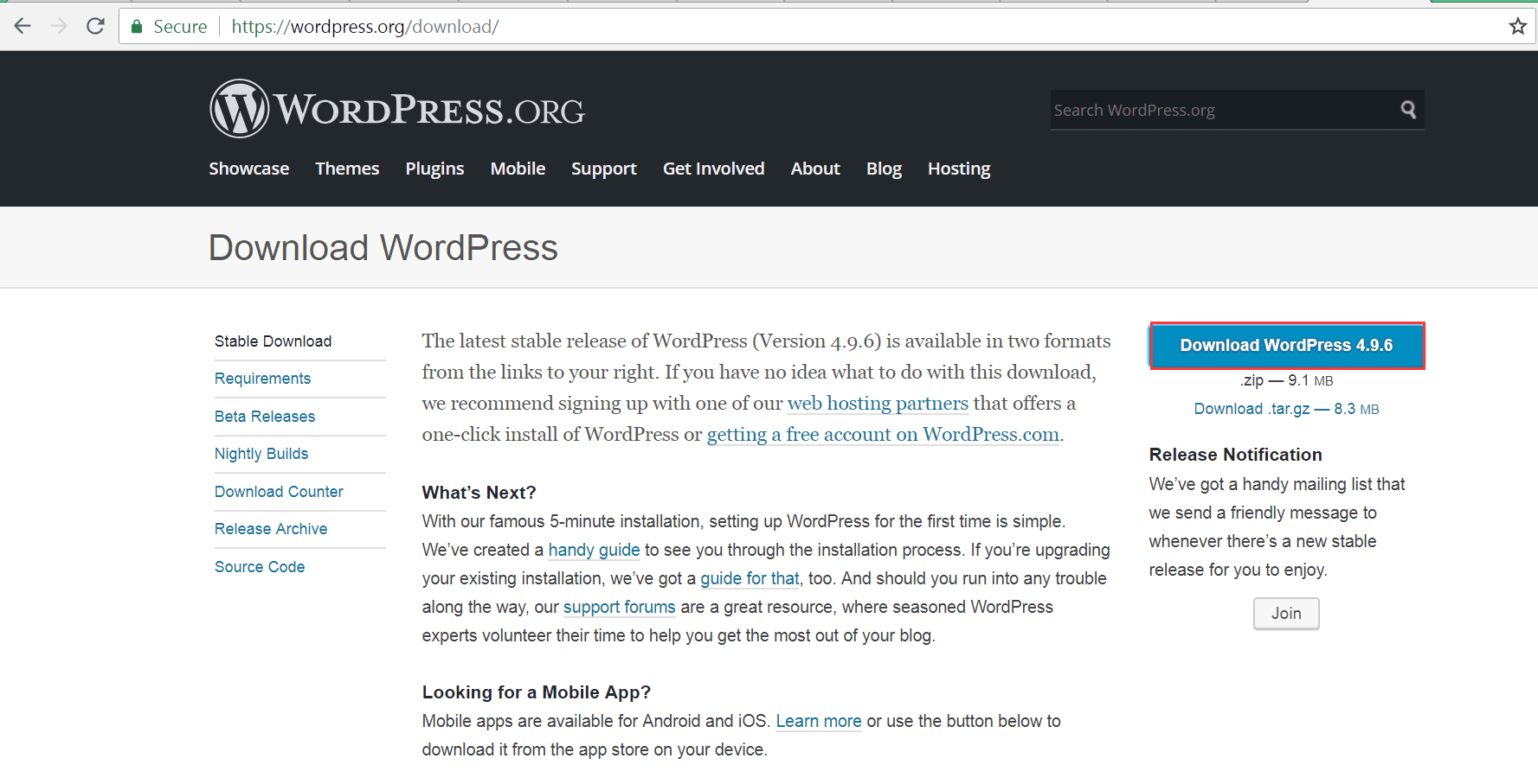 Download Wordpress