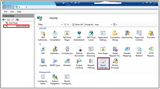 Open IIS and click server certificate