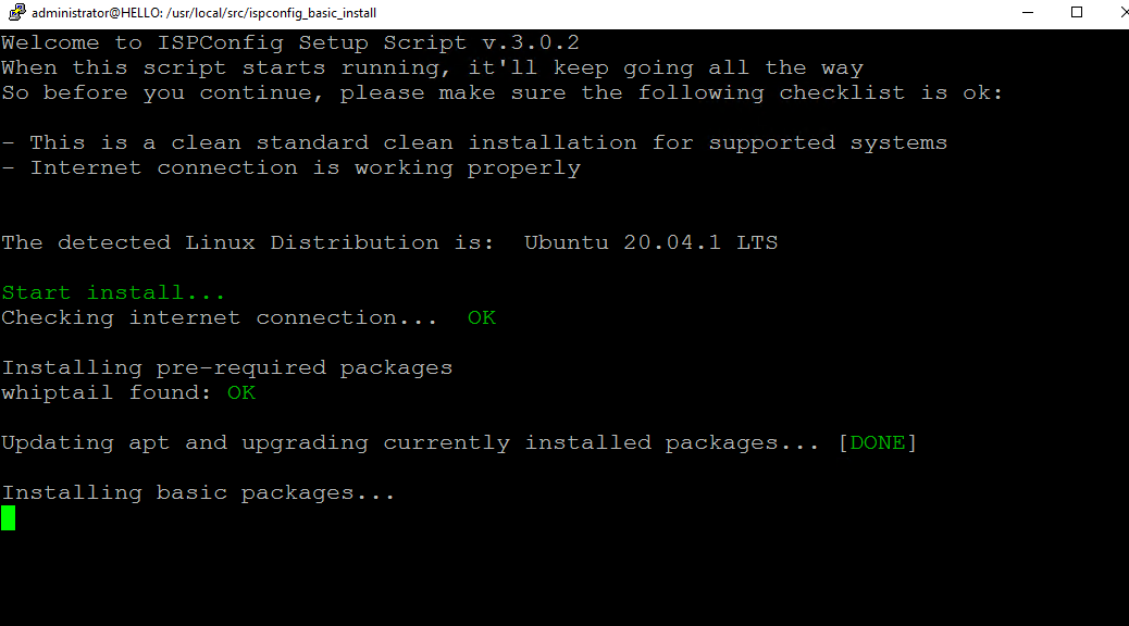Ispconfig Install