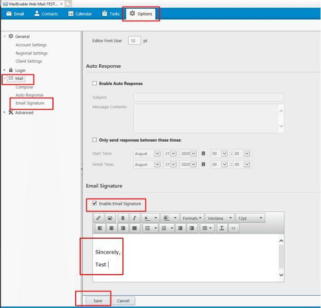 Enable and Create Signature