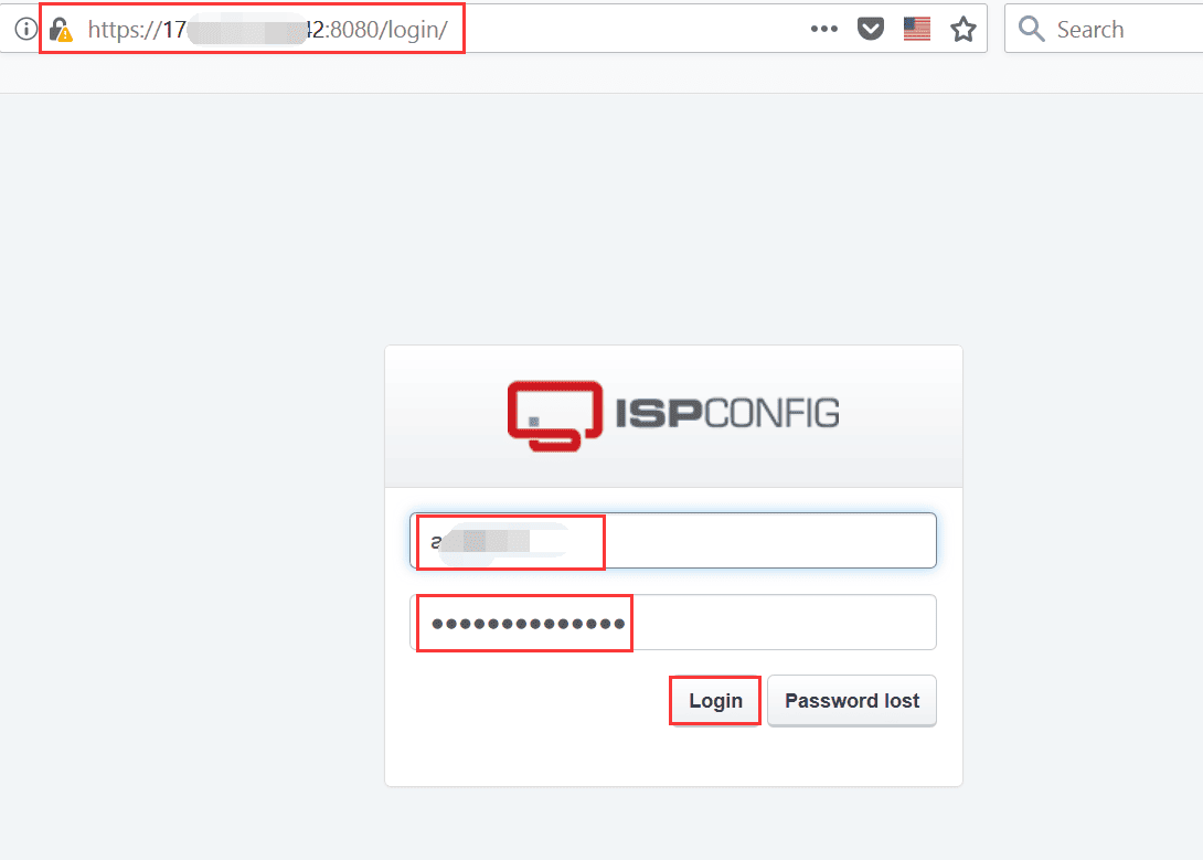 login to ispconfig