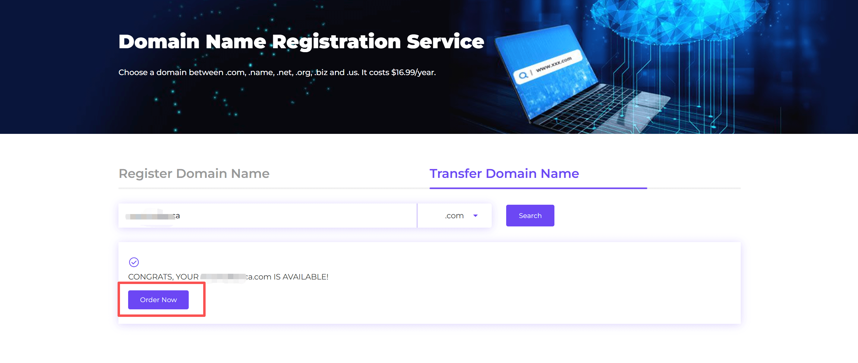Check if the domain can be transferred